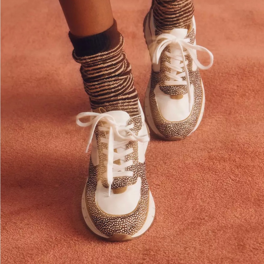 Madewell Kickoff Trainer Sneakers in Leather and Spot Mix Calf Hair